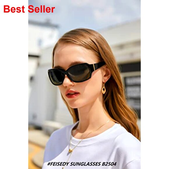 Polarized Oversized Rectangle Sunglasses, UV400 Protection, Large Wrap Frame